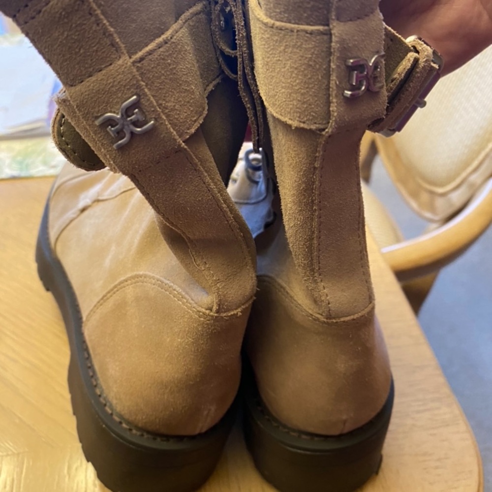 Sam Edelman junip tan suede lug sole combat boots - Picture 7 of 8